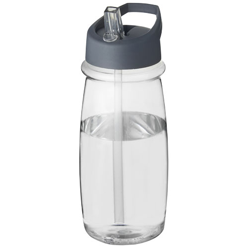 Gourde de sport publicitaire 600ml H2O Active® Translucide et Gris storm